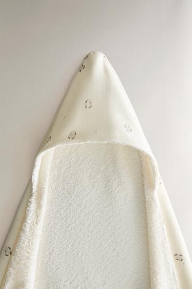 BUNNY HOODED BABY TOWEL - Cream by Zara