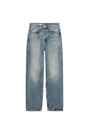 JEANS TRF WIDE LEG TIRO ALTO - Azul / Verde de Zara