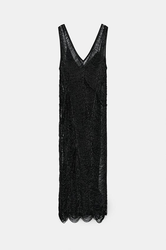 ZW COLLECTION BEADED MIDI DRESS Black ZARA United Kingdom zw-collection-beaded-midi-dress-black-zara-united-kingdom