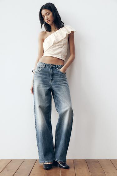 ASYMMETRIC POINTELLE TOP - Ecru by Zara - Image 0