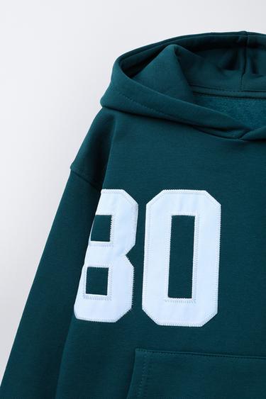 NUMBER JOGGING HOODIE - Bottle green by Zara - Image 2