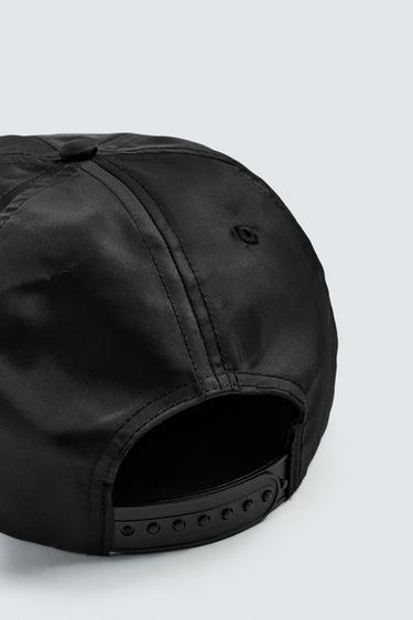 EMBROIDERED FLAT PEAK CAP - Black by Zara - Image 6