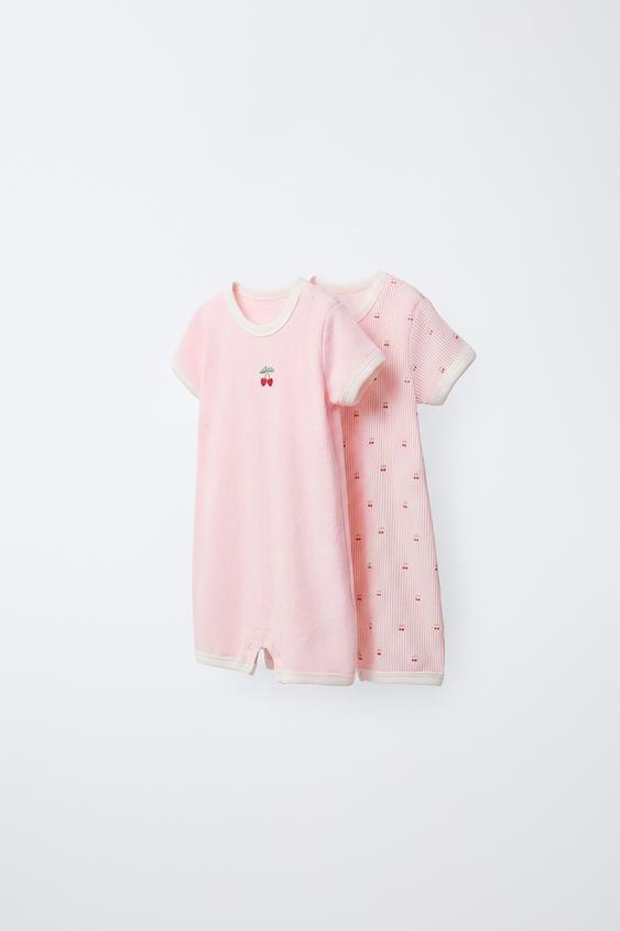 TWO-PACK OF CHERRY SLEEPSUITS - Pink by Zara - Image 0