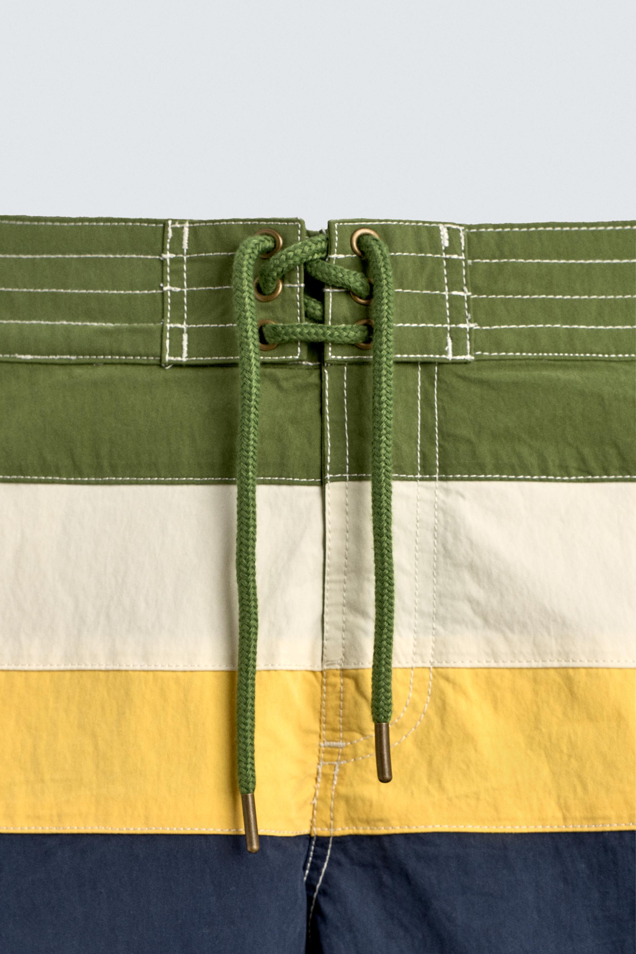 MAILLOT DE BAIN LONG À BANDES