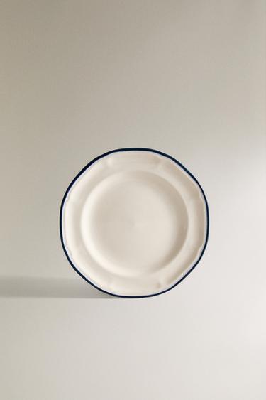 Zara SIDE PLATE WITH CONTRAST RIM - Blue - Image 0