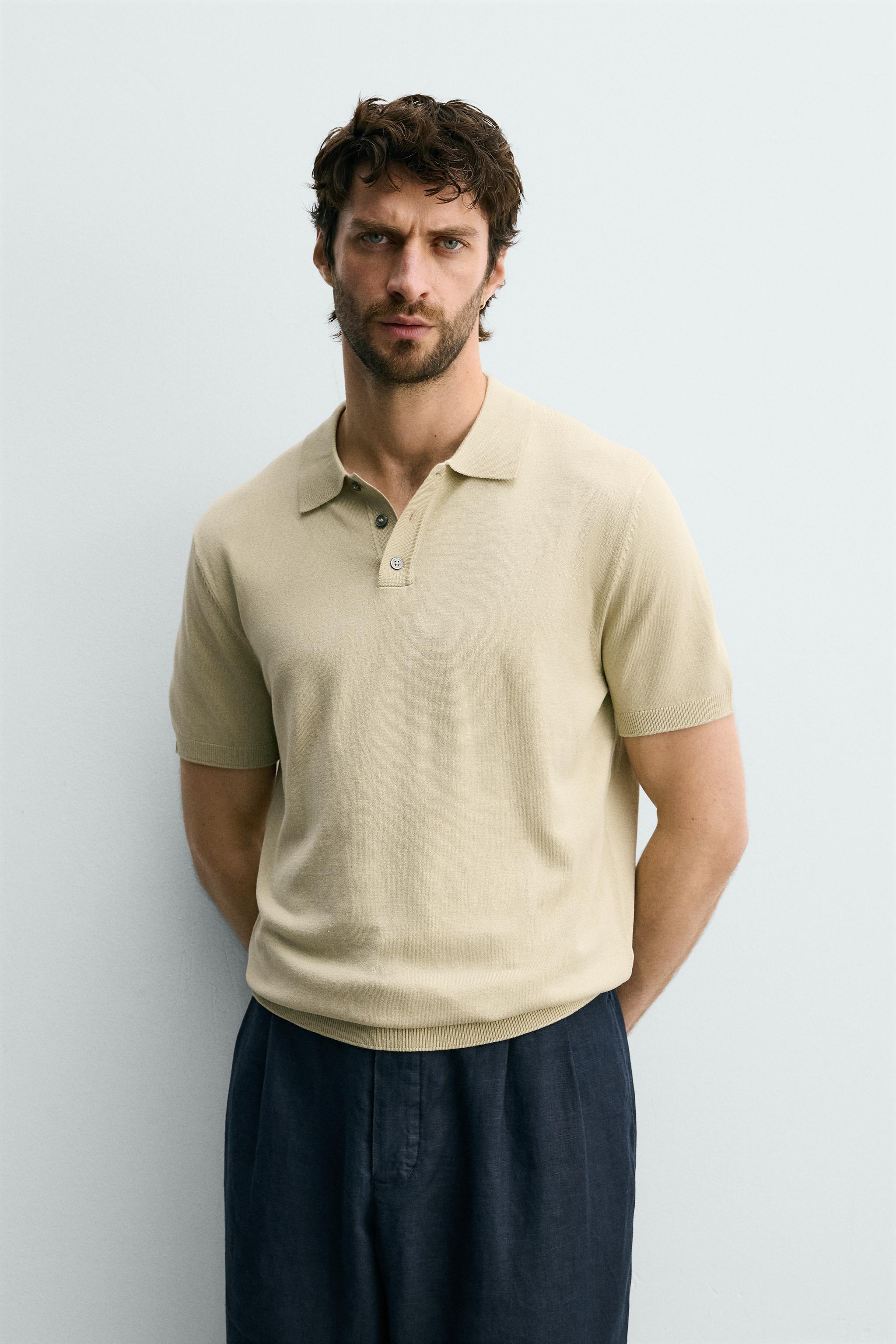 REGULAR FIT KNIT POLO — Light green