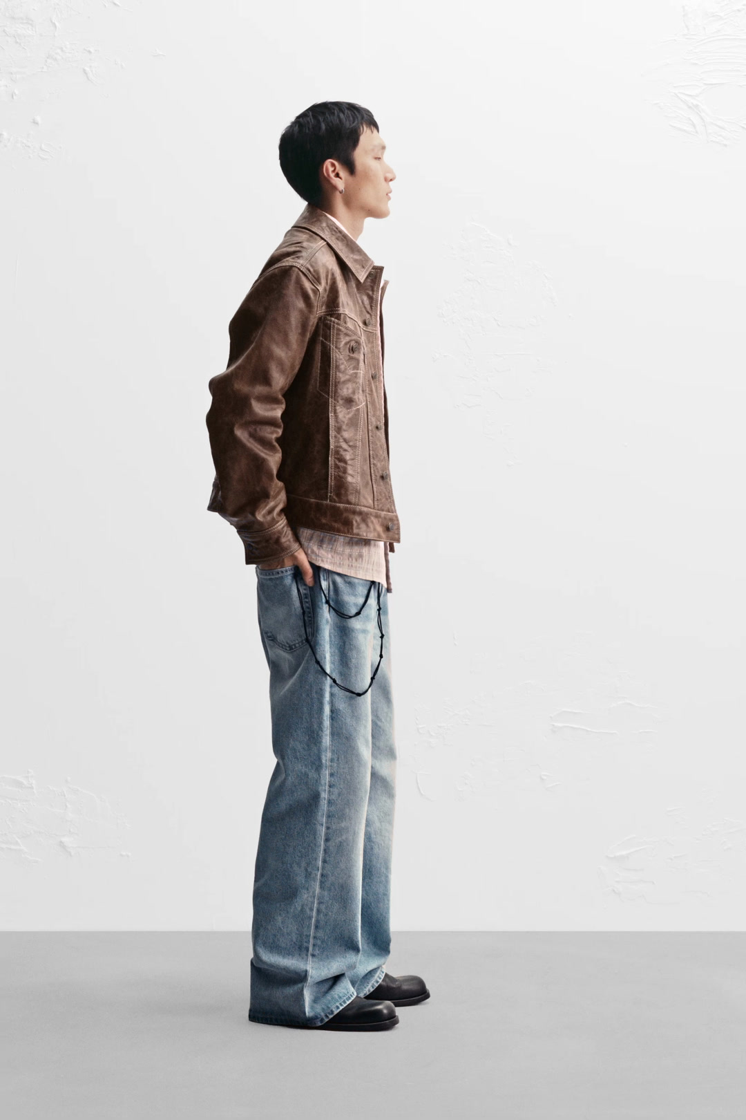ウォッシュドレザージャケット - ブラウン | ZARA Japan / 日本