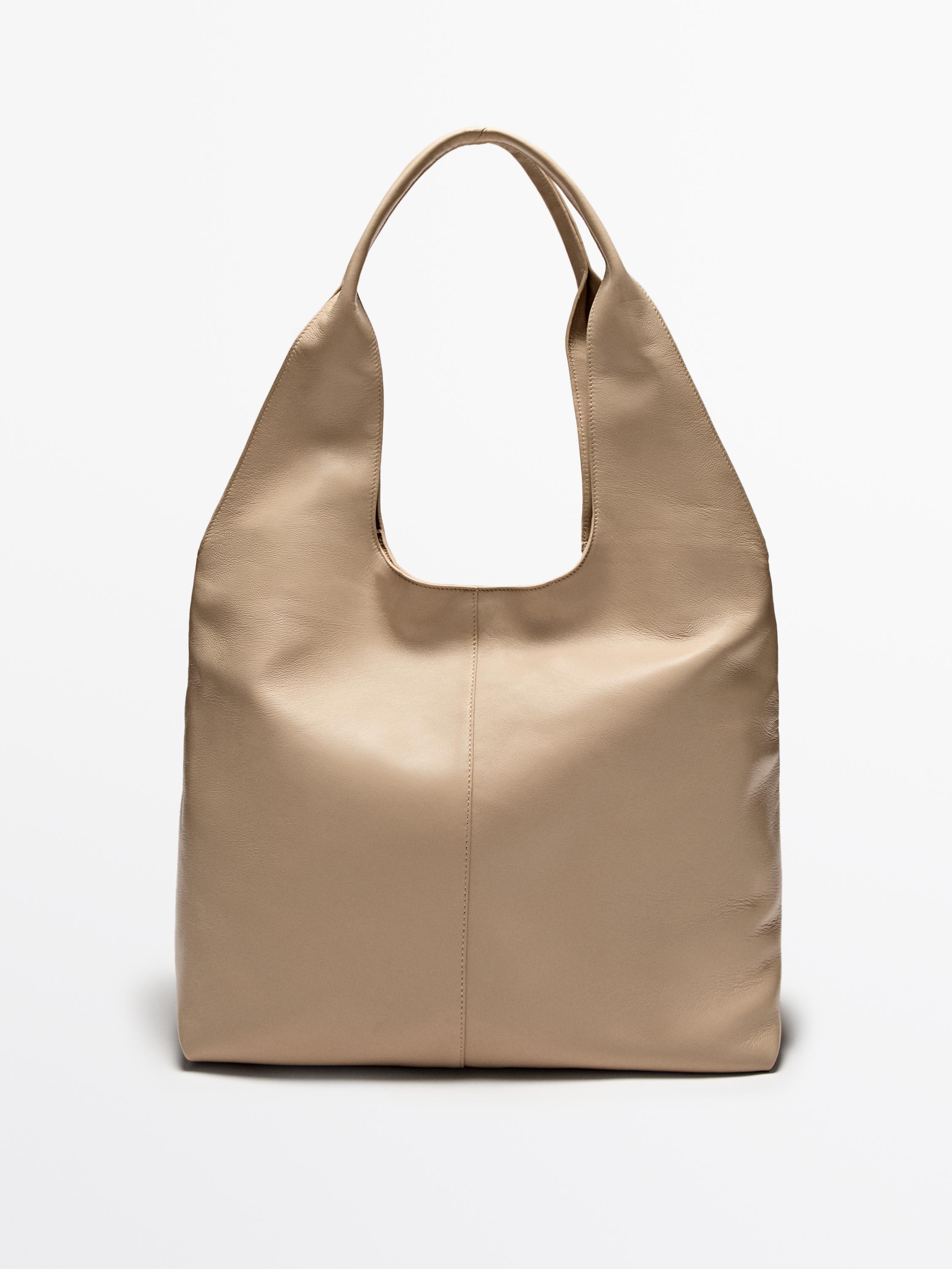 Nappa leather tote bag - Black | ZARA United States