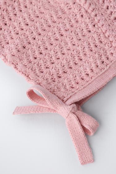 BONNET EN MAILLE CROCHET - Rose moyen de Zara - Image 1