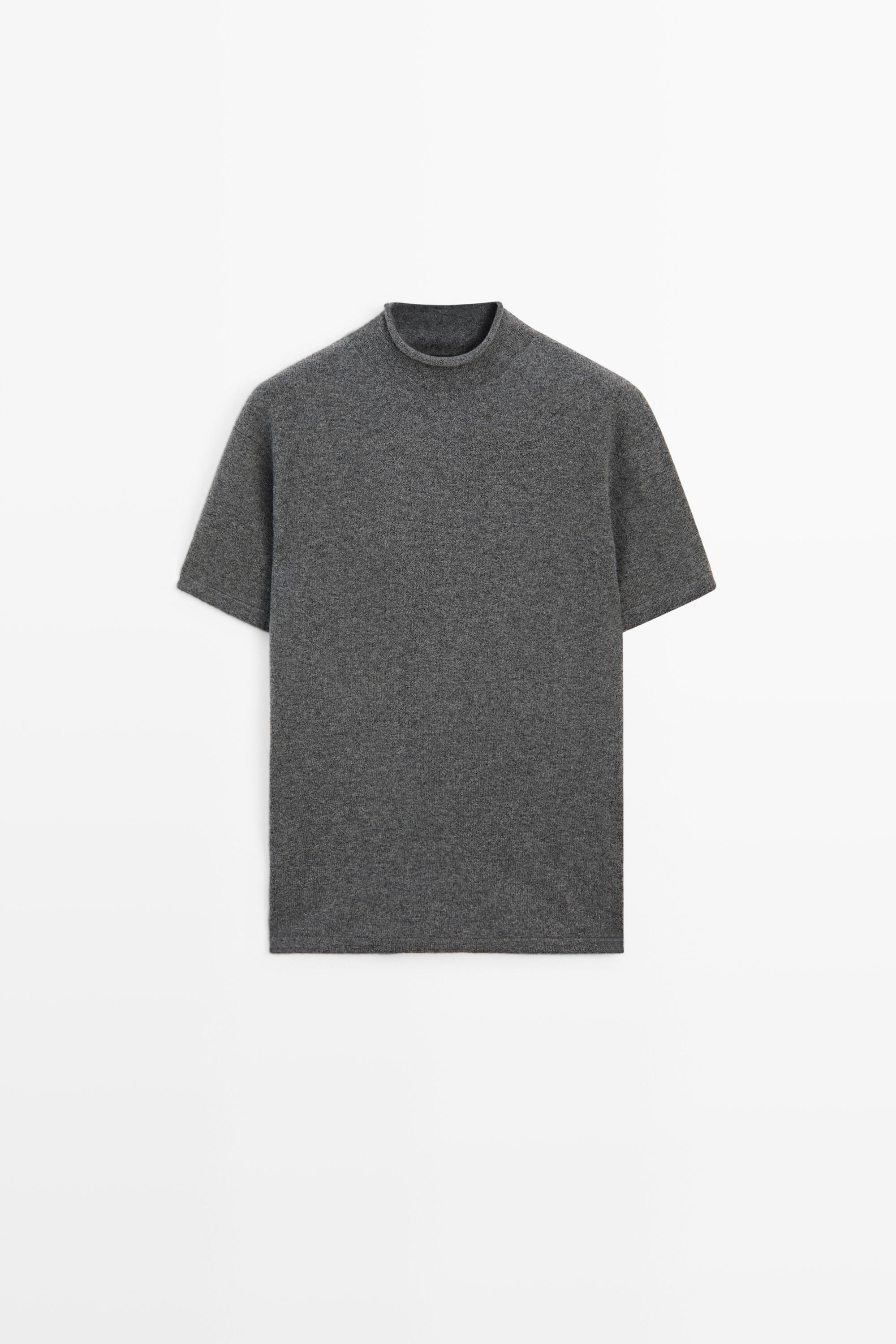 Pull en maille à col montant mélange de laine