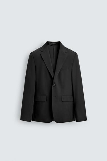 BLAZER خفيف مريح بدلة - أسود الخاص بـ Zara