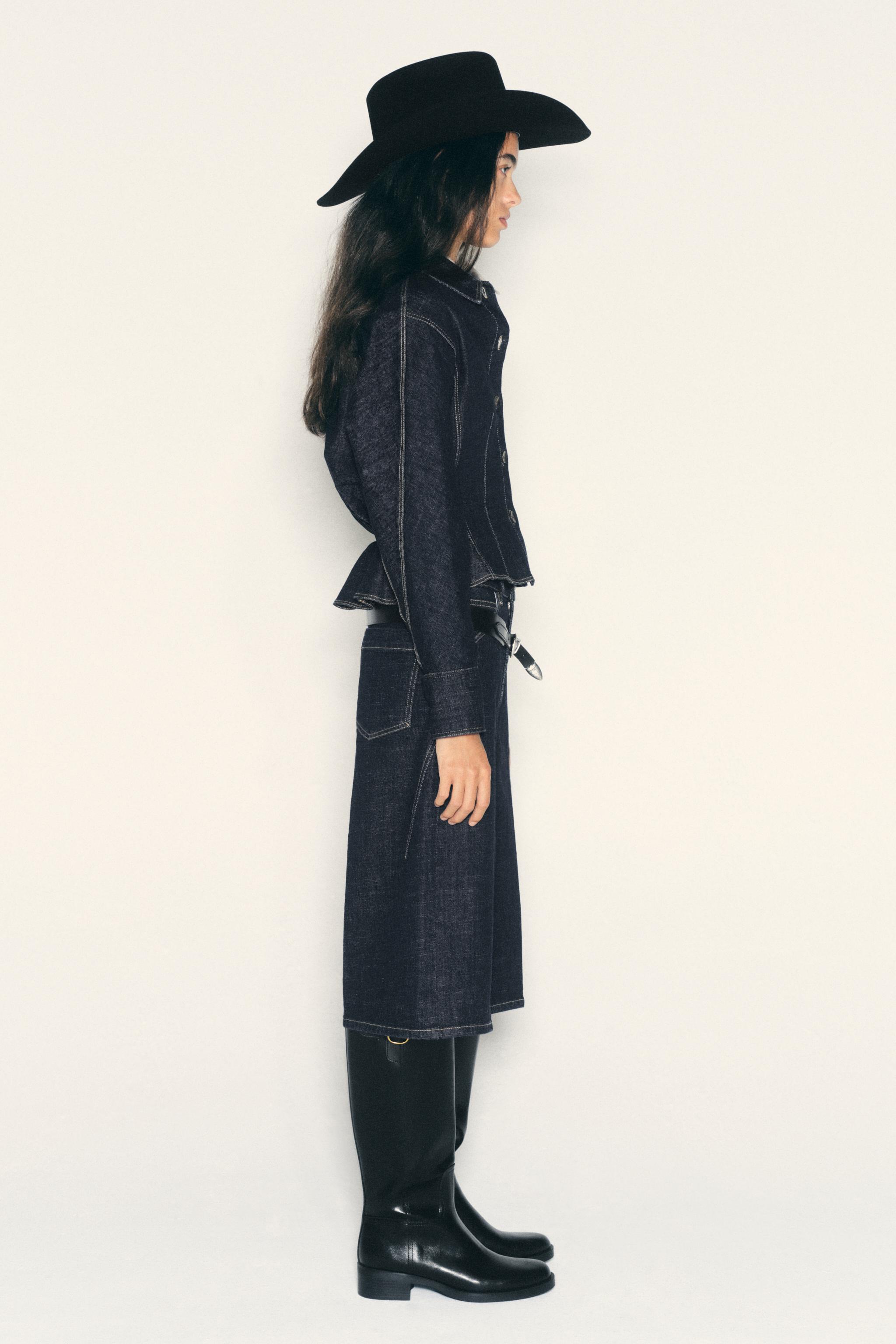Z1975 DENIM PEPLUM SHIRT