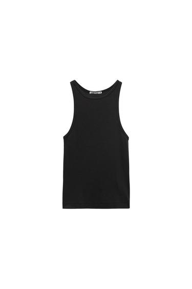 FADED-EFFECT RIB T-SHIRT