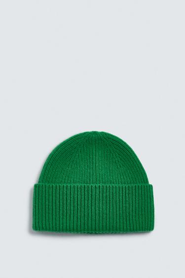 Zara 100% CASHMERE BEANIE AARON LEVINE X ZARA - Green