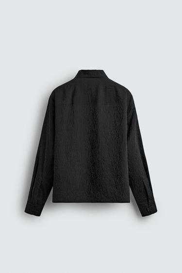 CHEMISE FLUIDE À RAYURES - Noir de Zara - Image 8