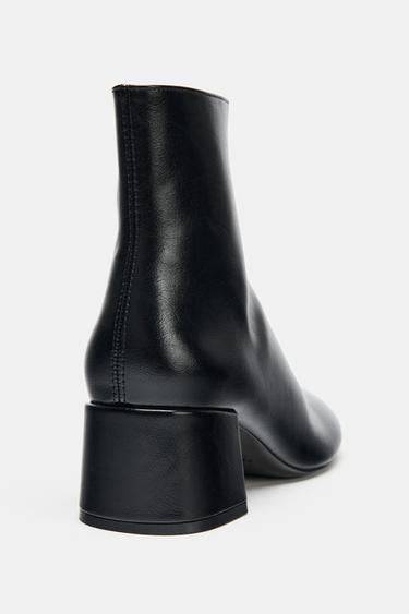 BLOCK HEEL ANKLE BOOTS - Black by Zara - Image 3