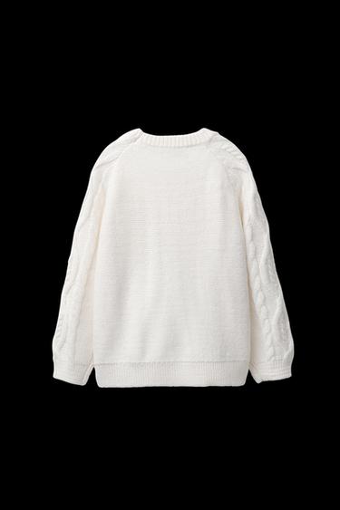 CABLE-KNIT SWEATER - Ecru by Zara