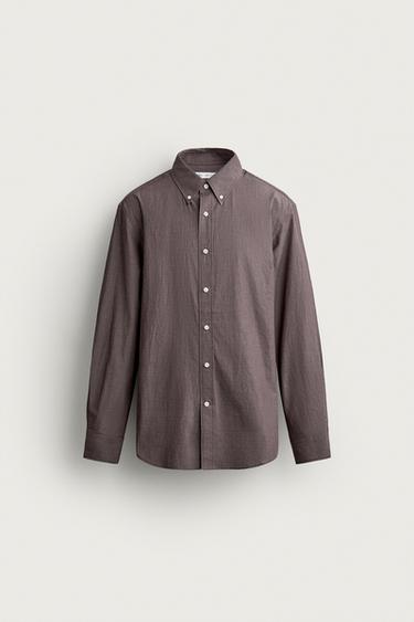 COTTON REGULAR FIT SHIRT — Mauve 1