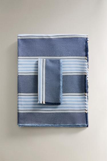 DYED THREAD STRIPED TABLECLOTH - Blue by Zara