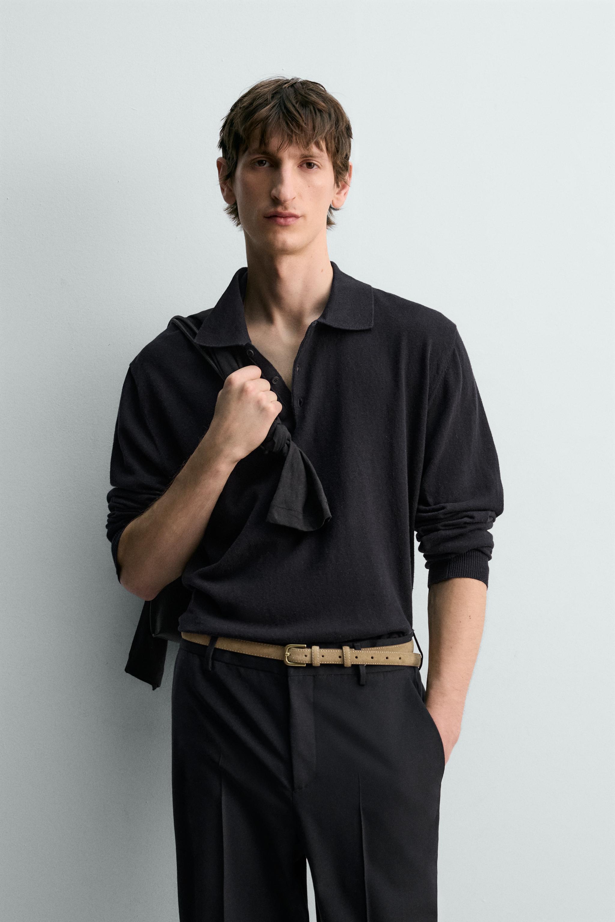 POLO EN MAILLE DE COTON ET LIN