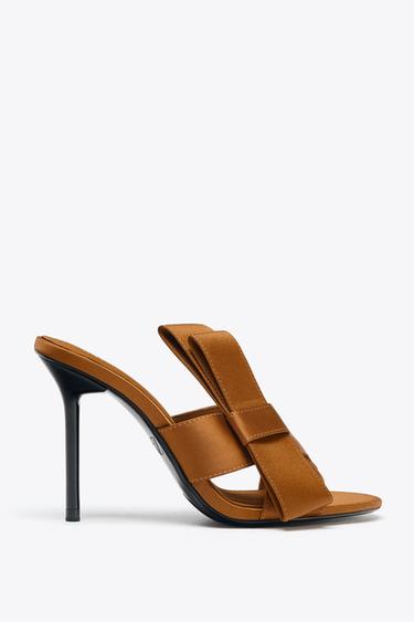SANDALS WITH SIDE BOW - Brown by Zara