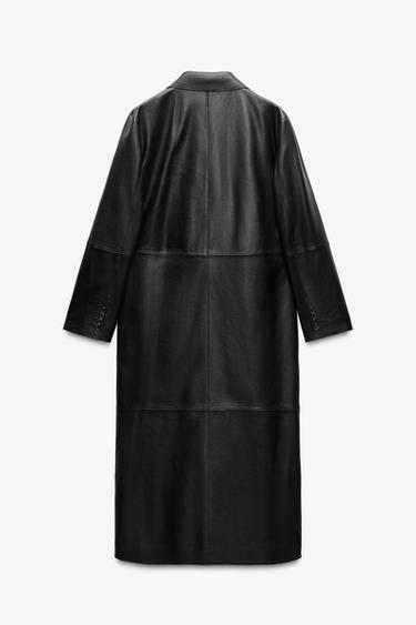 MANTEAU LONG CUIR 100 % ZW COLLECTION - Noir de Zara - Image 5