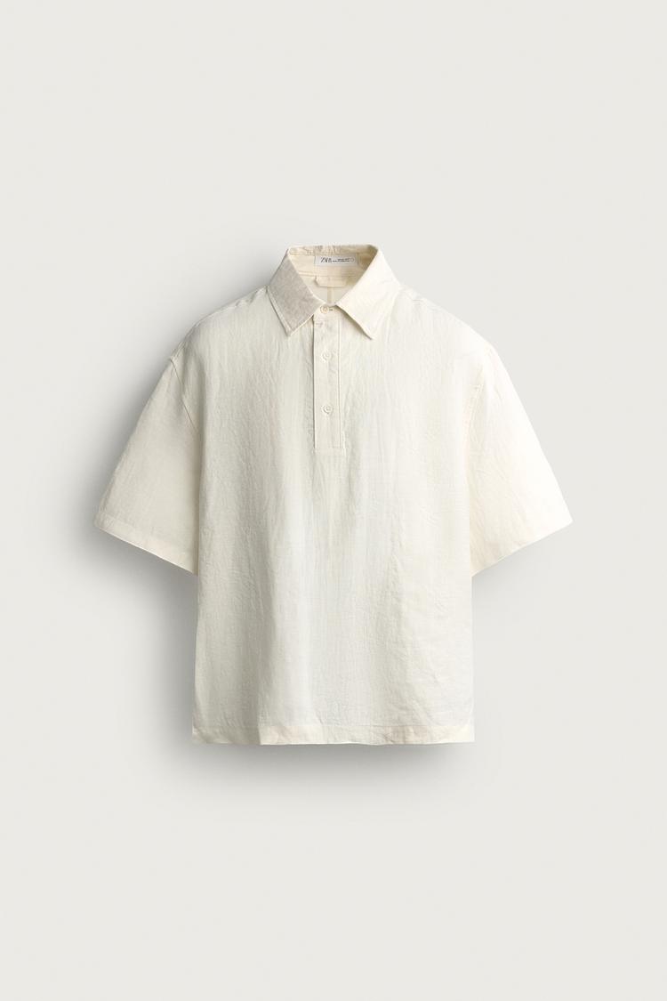 Camisa polo de lino 100% corte holgado 8
