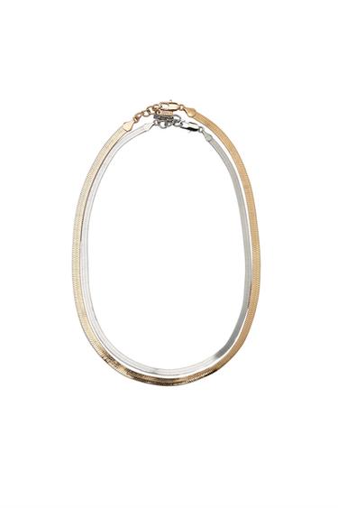 COLAR DE CORRENTE DUPLA - Ouro / Prata da Zara