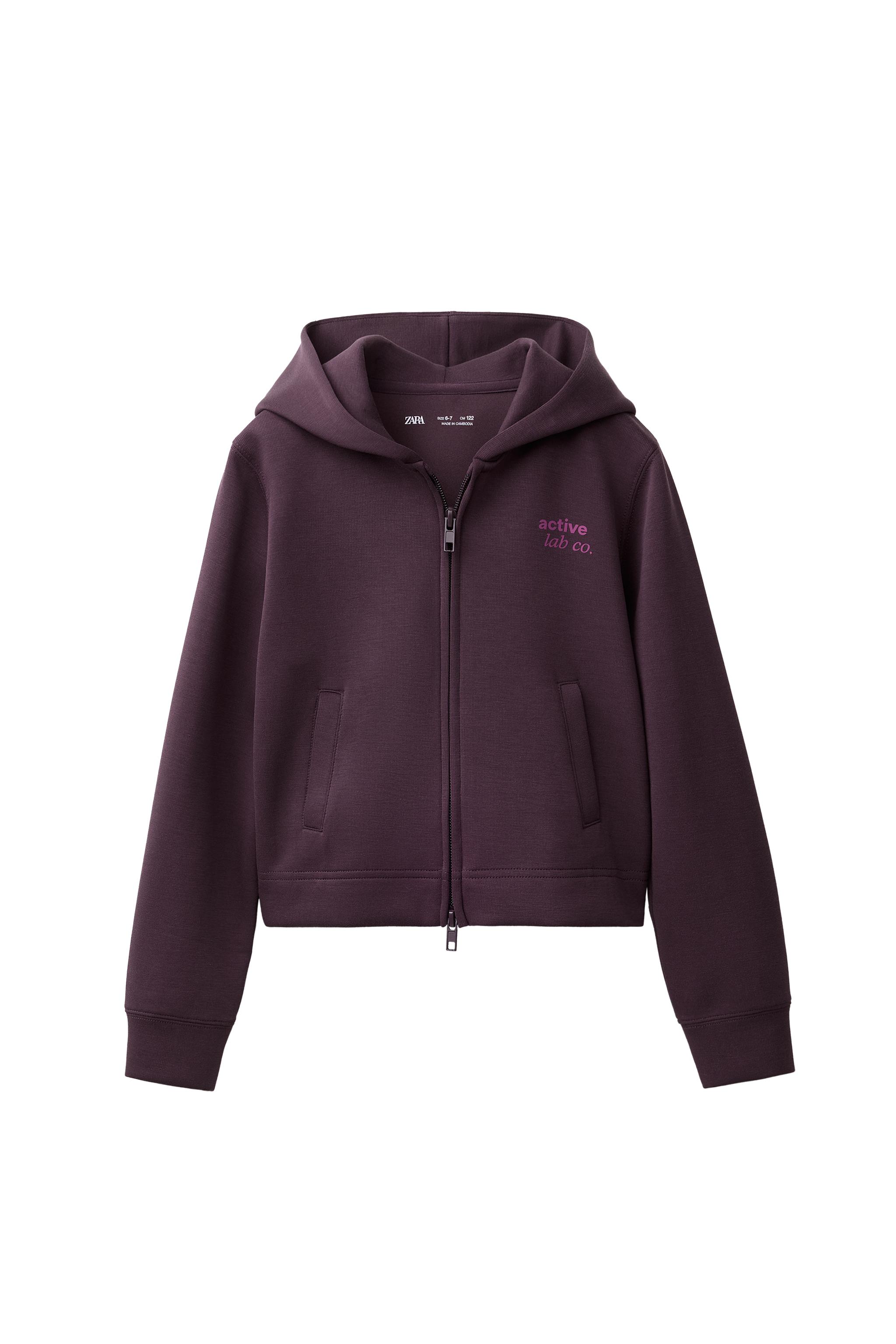 WORKOUT HOODIE JACKET - Eggplant | ZARA United States
