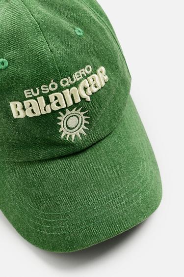 CONTRAST EMBROIDERY CAP - Green by Zara - Image 6
