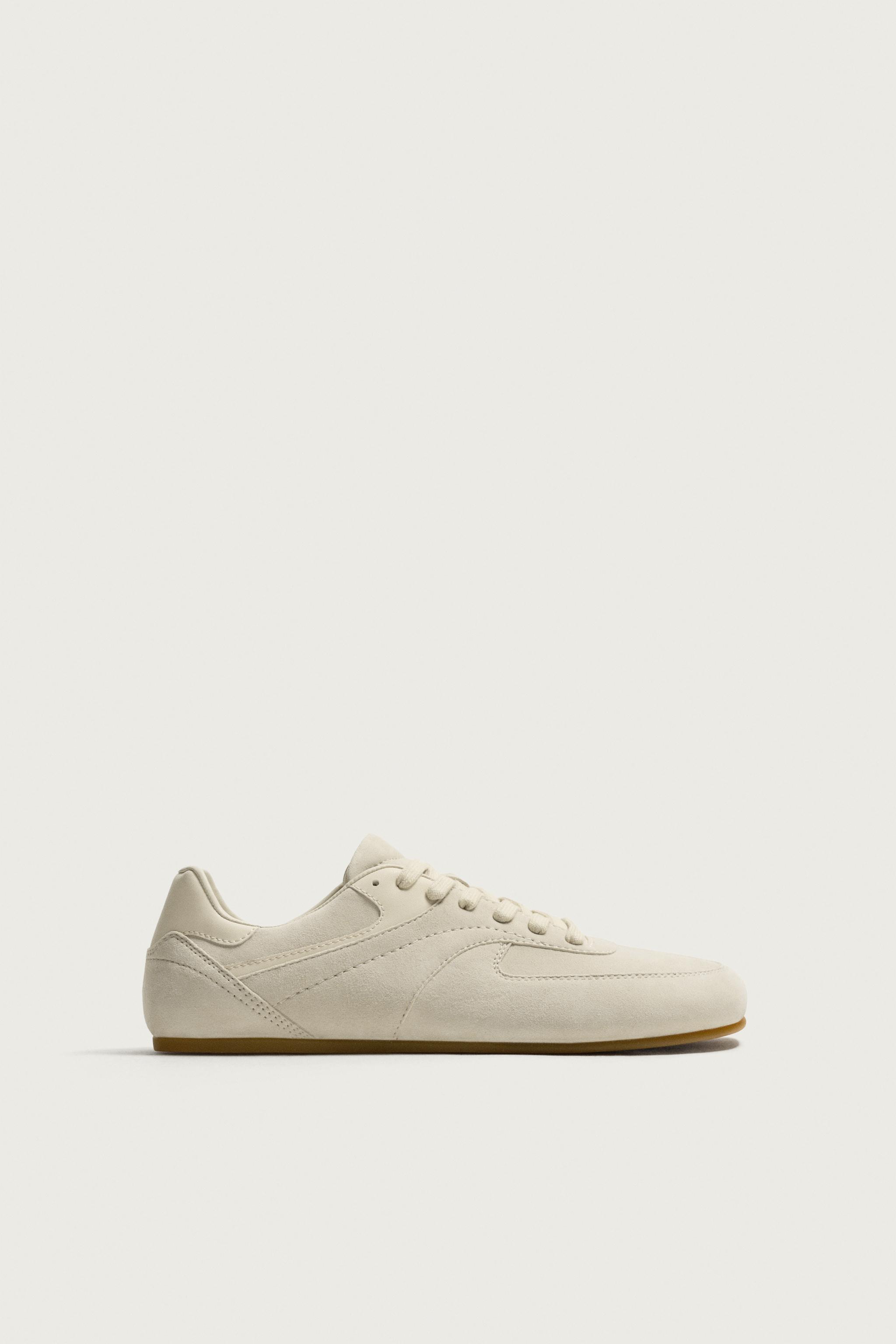 LEATHER SNEAKERS — Bone White