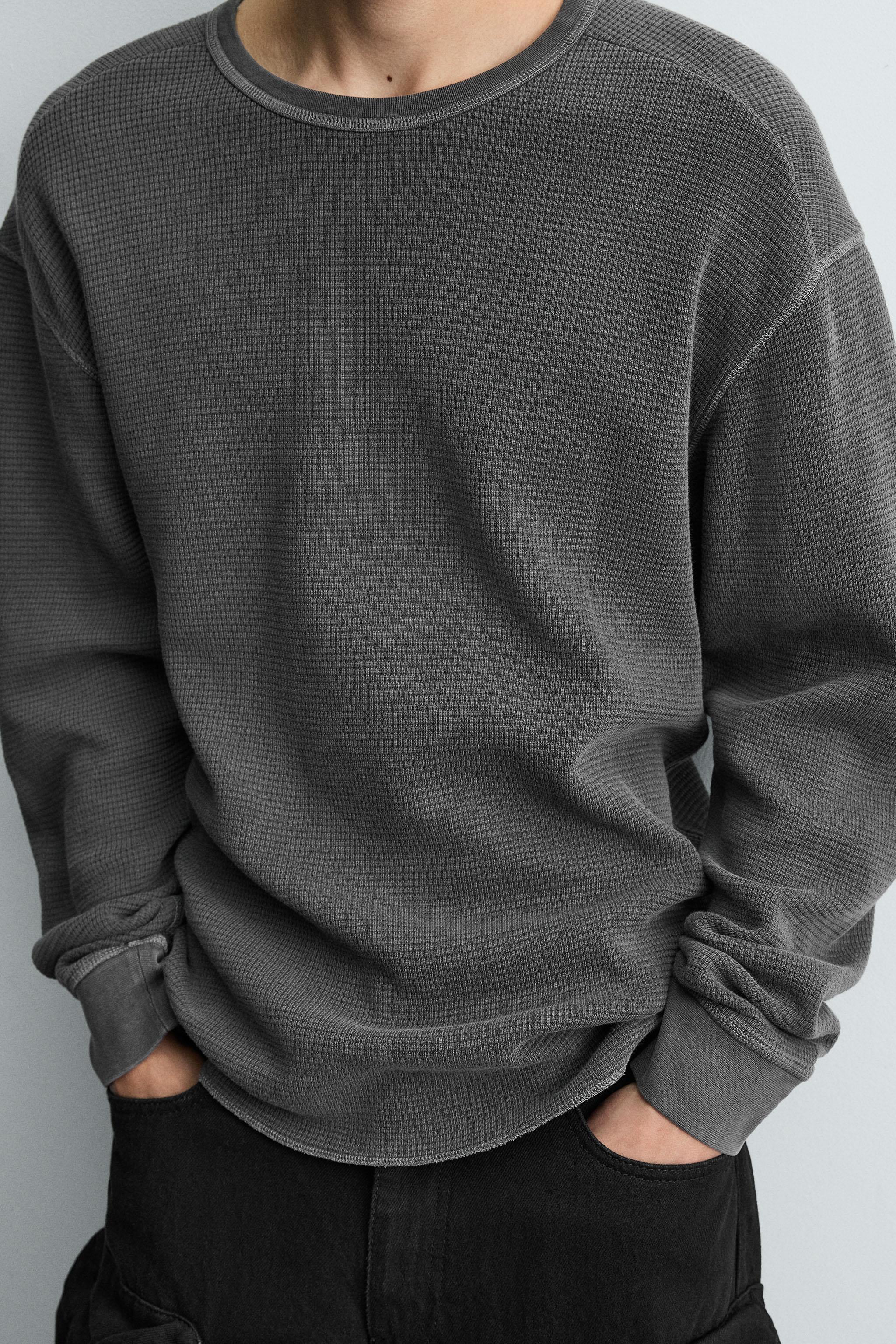 WASHED WAFFLE KNIT T-SHIRT