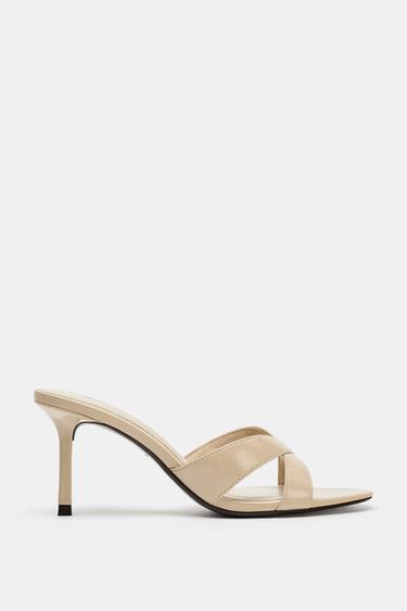 LEATHER MULE SANDALS - Beige by Zara