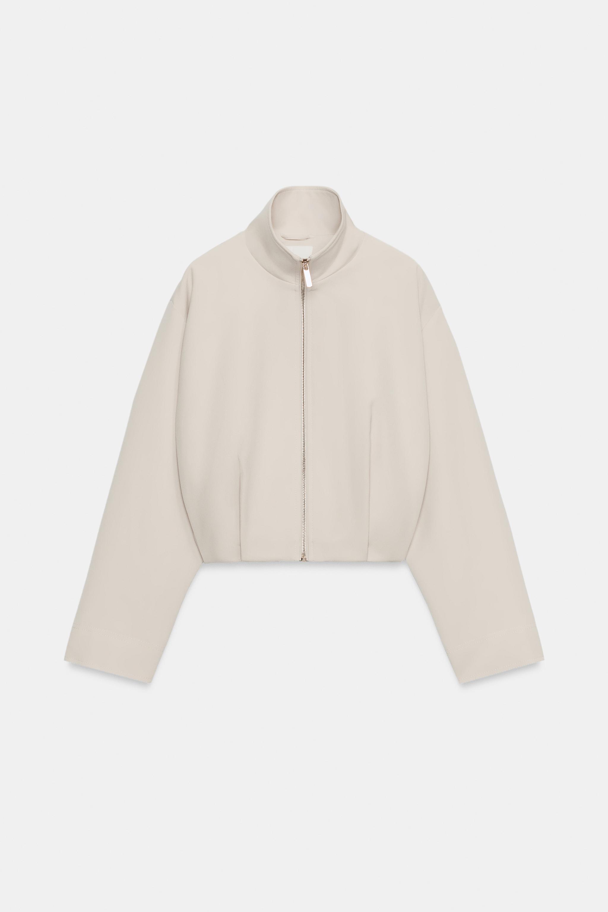 Zara Dik Yaka Bomber Ceket görsel 6