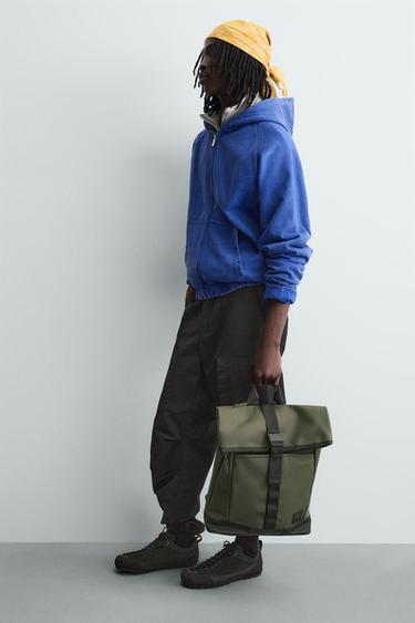 RUBBERISED TECHNICAL BACKPACK - Khaki Green by Zara - Image 0