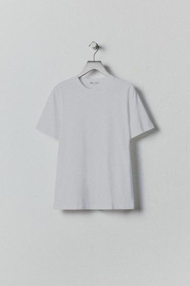 Zara BASIC SLIM FIT T-SHIRT - White