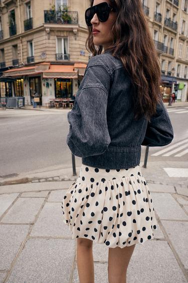 JUPE-PANTALON BALLON À POIS - Écru / Noir de Zara - Image 4