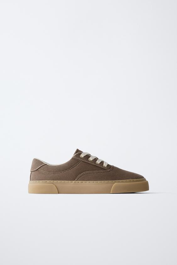 LACE-UP PLIMSOLLS - Brown by Zara - Image 0