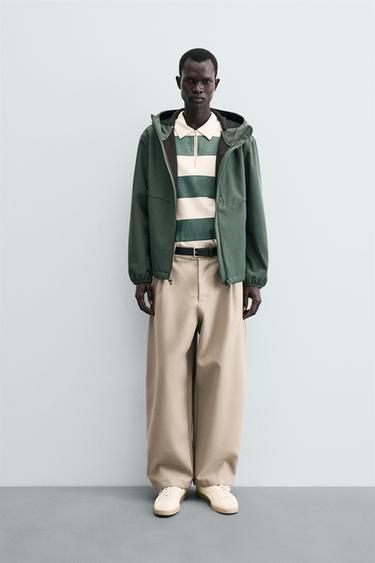 TECHNICAL HOODED JACKET - Dark bottle green by Zara - Image 0