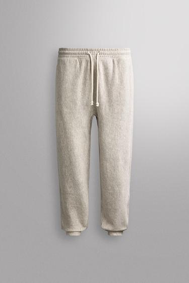Zara COTTON JOGGER PANTS - Gray marl