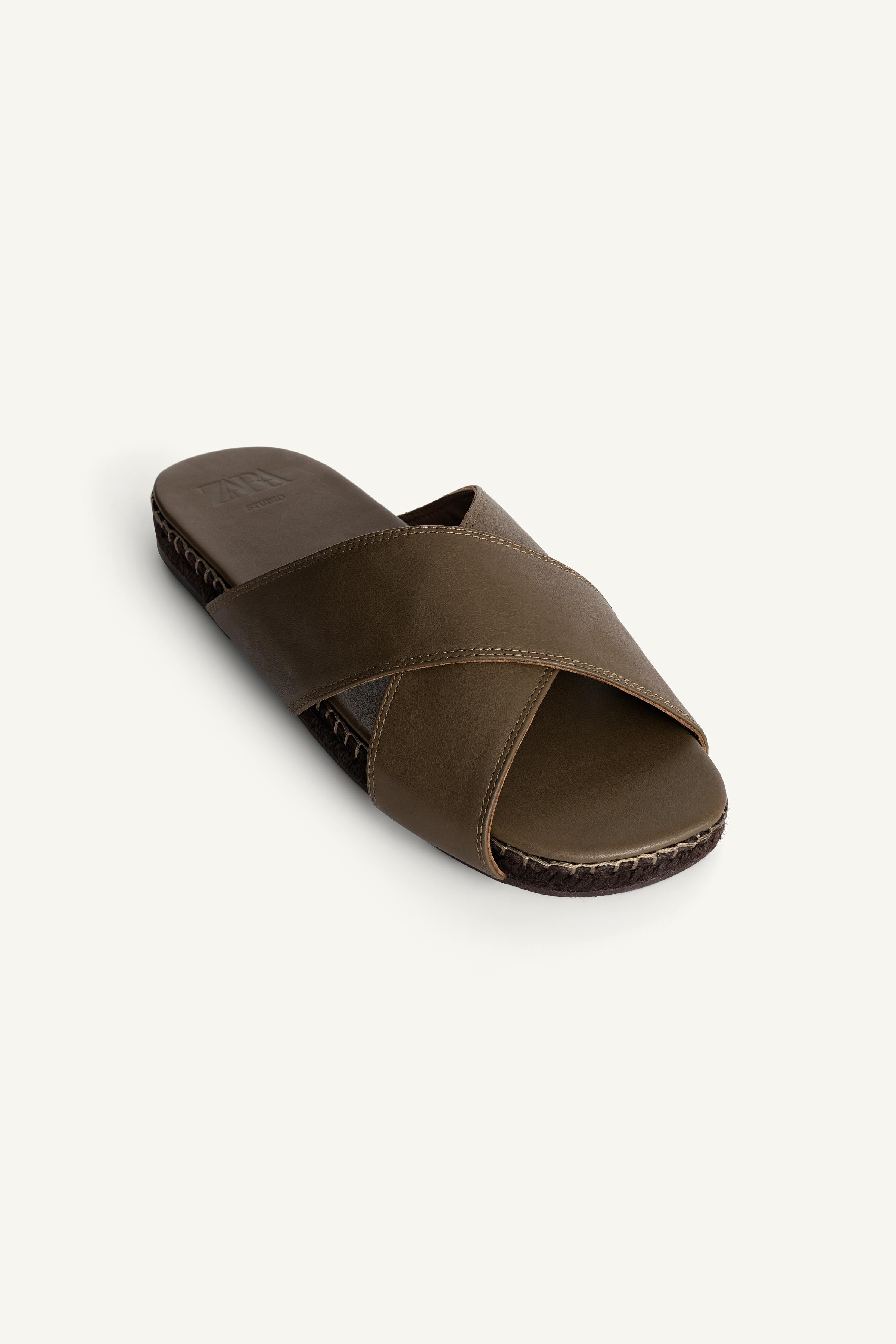 SANDALES CROISÉES EN CUIR
