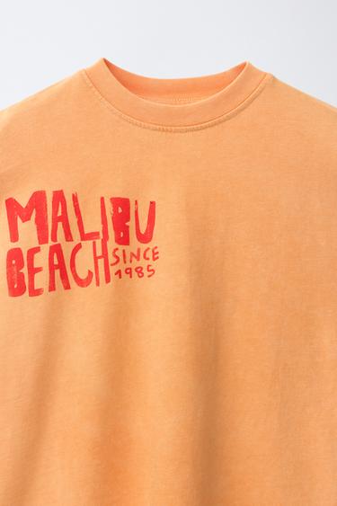 BEACH PRINT T-SHIRT - Orange by Zara - Image 2