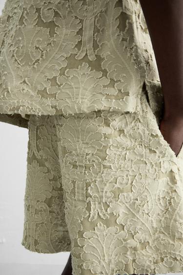 GEOMETRIC JACQUARD BERMUDA SHORTS - Khaki by Zara - Image 6