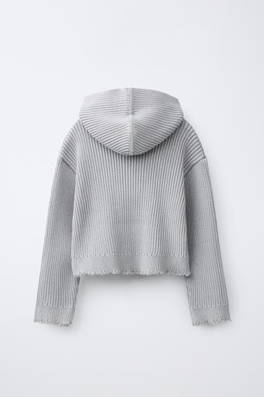 GILET EN MAILLE ZIPPÉ - Gris moyen de Zara - Image 1