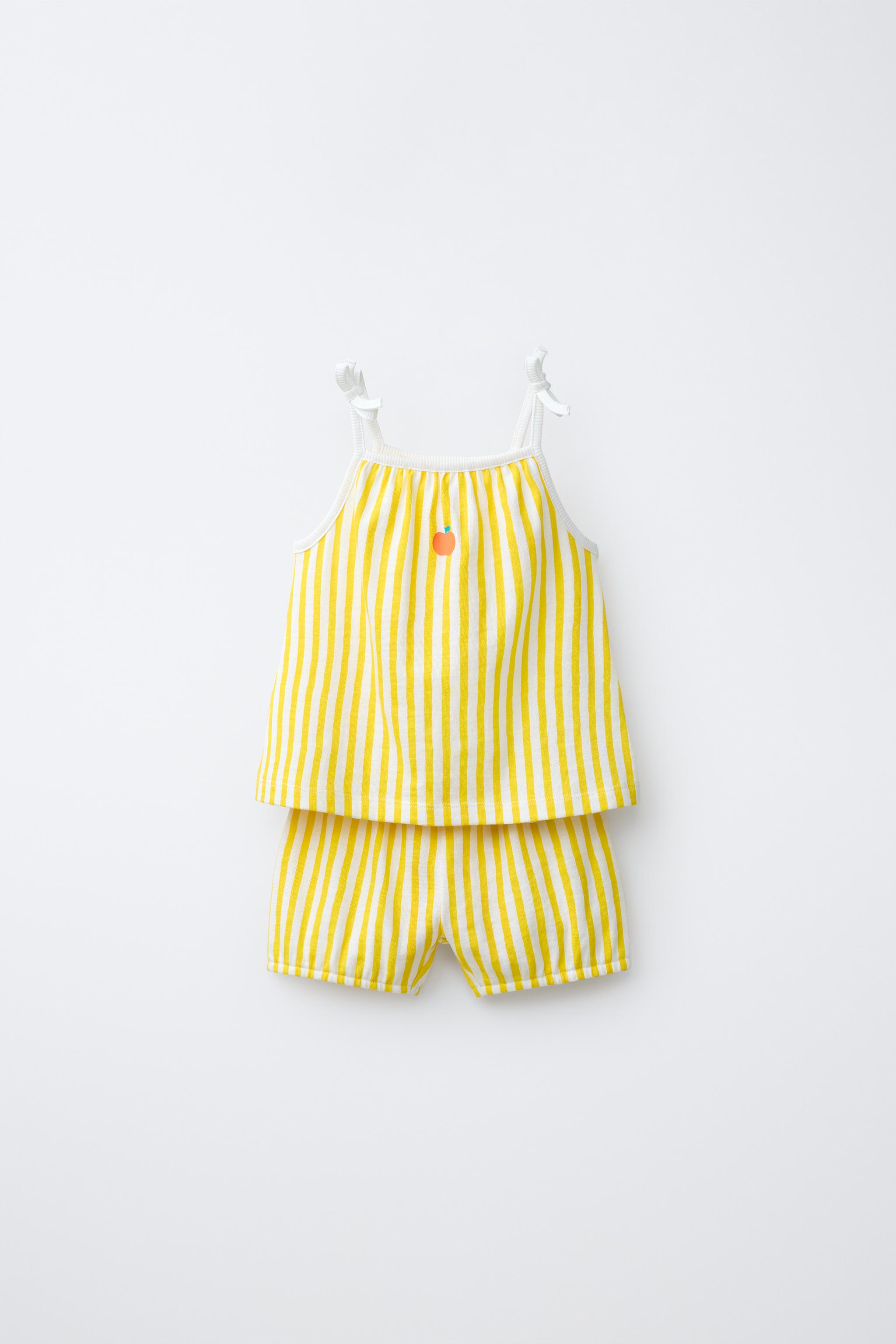Детские топы Zara STRIPED T-SHIRT AND BLOOMER SET — фото 2