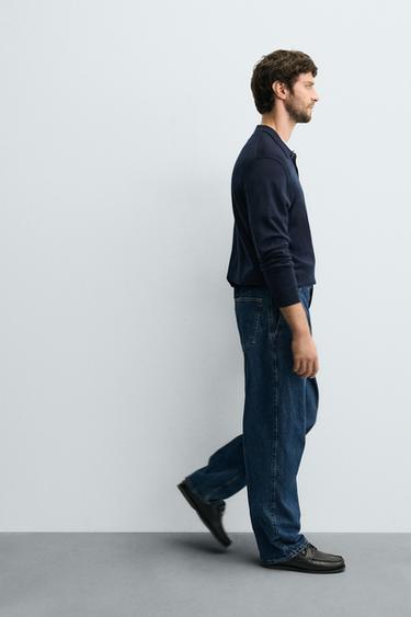 PANTALON DENIM CHINO STRAIGHT FIT - Bleu de Zara - Image 5