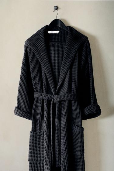 PEIGNOIR COTON WAFFLE - Noir de Zara - Image 5