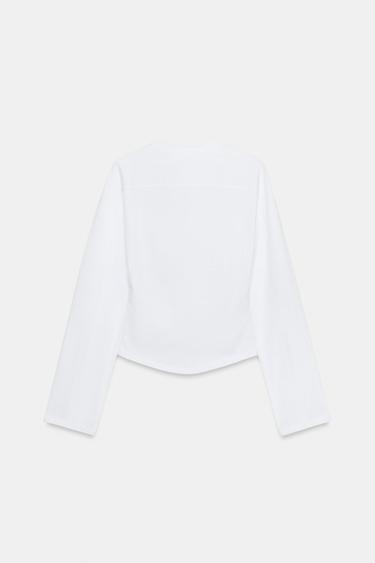 RAGLAN LONG SLEEVE T-SHIRT - White by Zara - Image 3