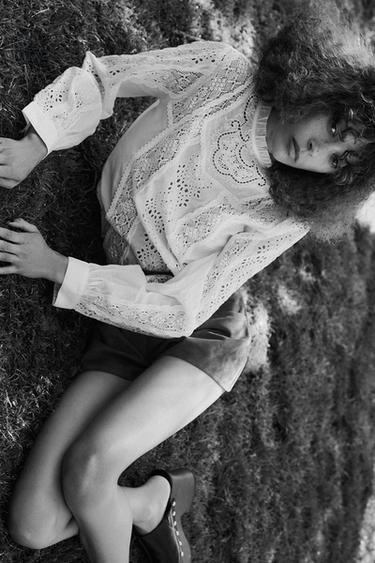 BLUSA ROMÁNTICA BORDADOS ZW COLLECTION - Blanco de Zara