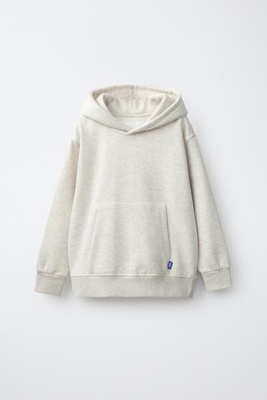 PLAIN HOODIE - Ecru / Marl by Zara